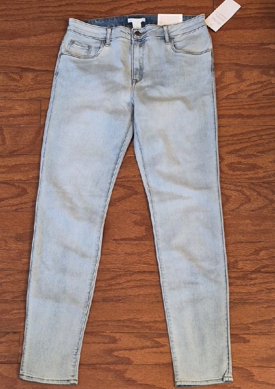 H&M Light Wash Skinny Jeans Womens Size 10